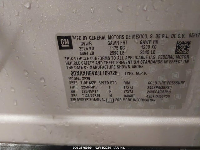 Chevrolet EQUINOX LS 2018 3GNAXHEVXJL109726 Image 9