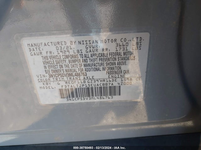 Nissan Kicks Sr Xtronic Cvt 2021 3N1CP5DV3ML486763 Image 9