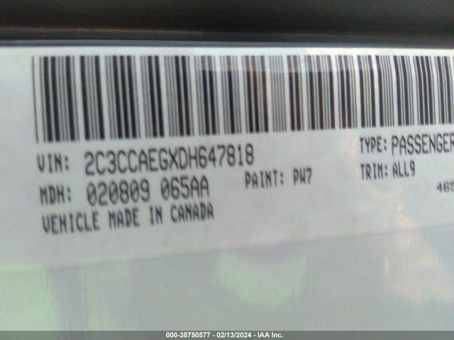 2013 CHRYSLER 300C VIN: 2C3CCAEGXDH647818