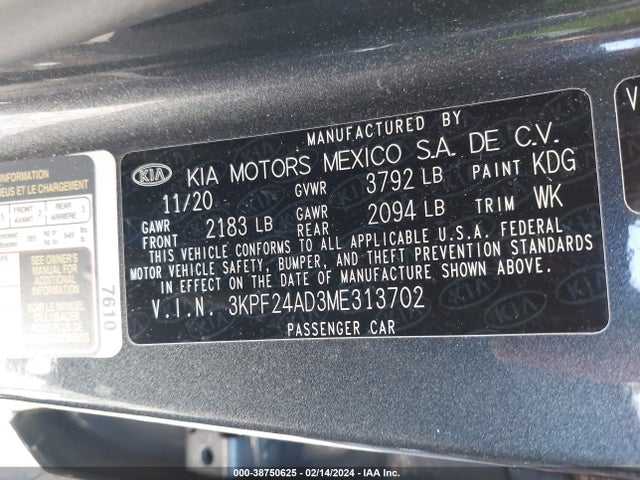 KIA Forte Lxs 2021 3KPF24AD3ME313702 Image 9