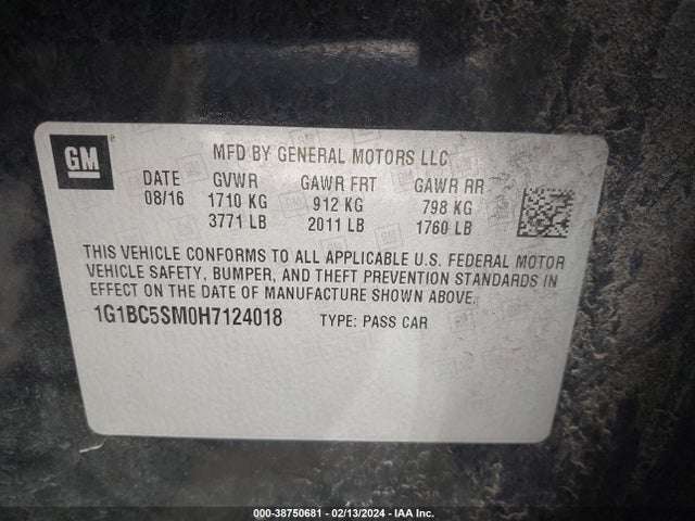 Chevrolet Cruze Ls Auto 2017 1G1BC5SM0H7124018 Image 9
