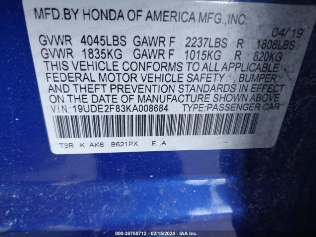 19UDE2F83KA008684 Acura Ilx Premium   A-spec Packages/technology   A-spec Packages