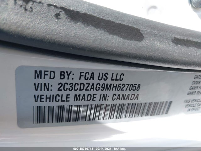 Dodge Challenger Sxt 2021 2C3CDZAG9MH627058 Image 9