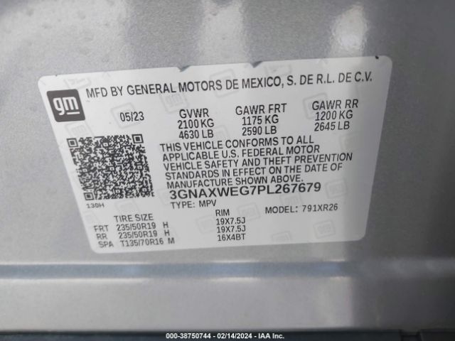 2023 CHEVROLET EQUINOX 3GNAXWEG7PL267679 Photo 8