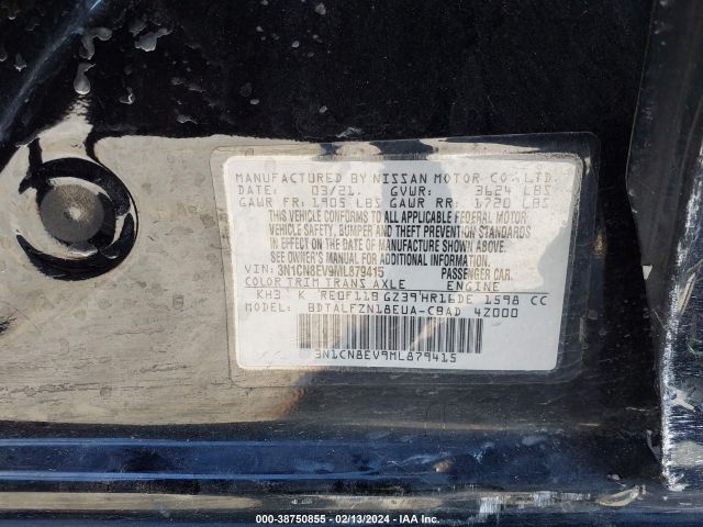 3N1CN8EV9ML879415 Nissan Versa Sv Xtronic Cvt