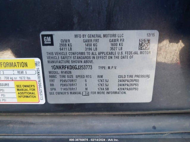 Chevrolet Traverse Ls 2016 1GNKRFKD6GJ253773 Image 9