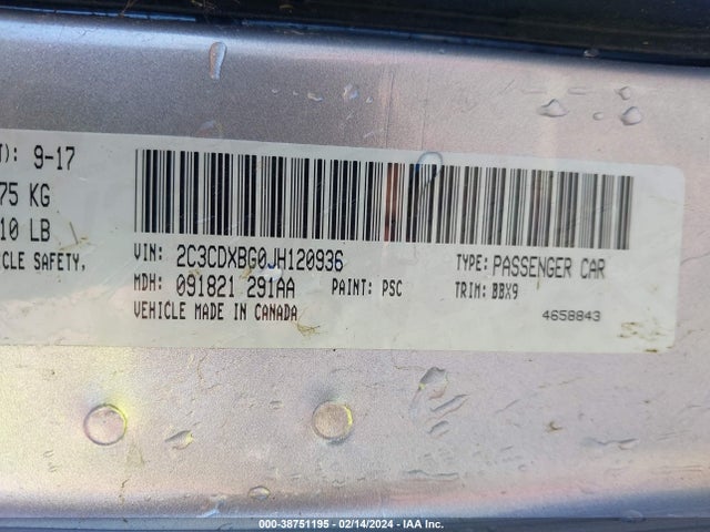 Dodge Charger Sxt Rwd 2018 2C3CDXBG0JH120936 Image 9