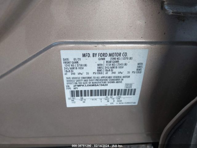 2021 FORD EDGE 2FMPK3J96MBA19420 Photo 8