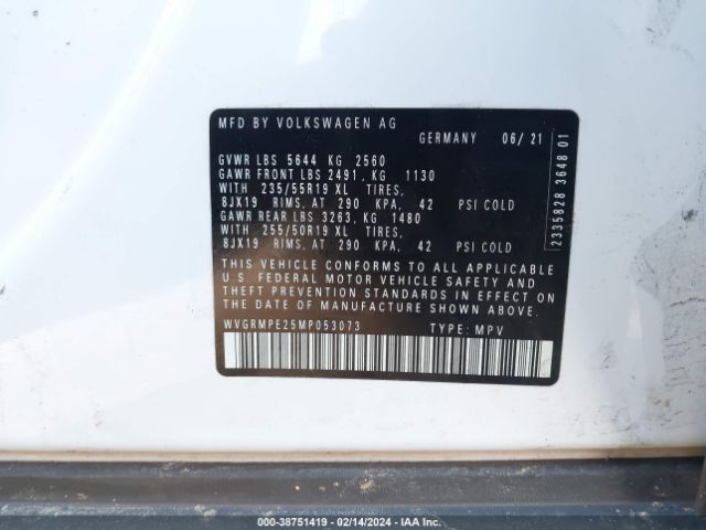 WVGRMPE25MP053073 Volkswagen ID.4 PRO
