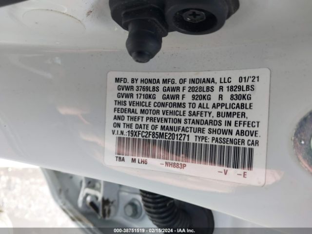 19XFC2F85ME201271 Honda Civic Sport