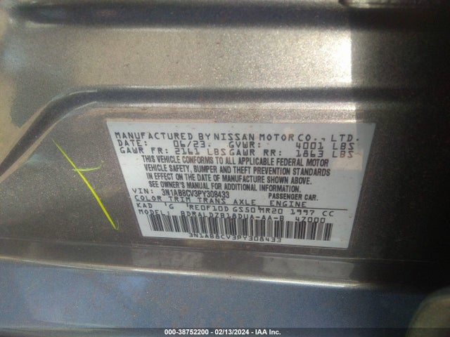 Nissan Sentra Sv Xtronic Cvt 2023 3N1AB8CV3PY308433 Image 9