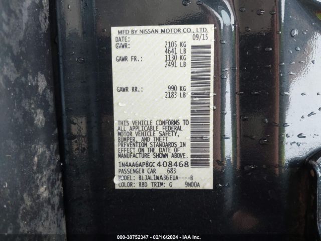 1N4AA6AP8GC408468 Nissan Maxima 3.5 Sr