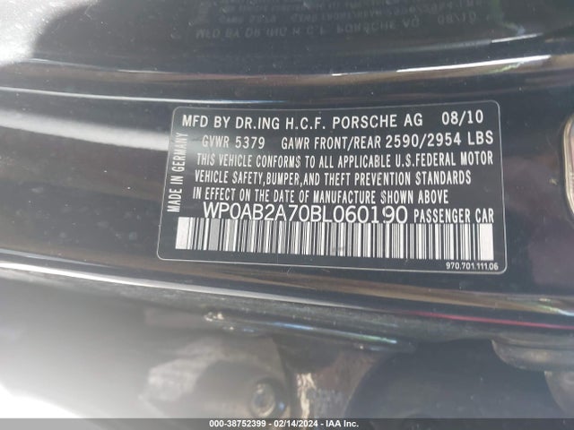 2011 PORSCHE PANAMERA WP0AB2A70BL060190 Photo 8