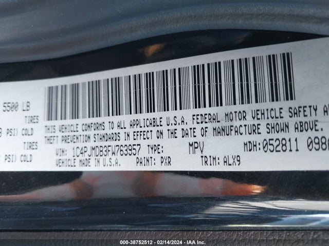 Jeep Cherokee Limited 2015 1C4PJMDB3FW763957 Image 9