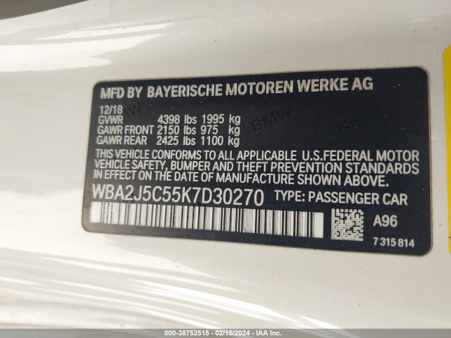 BMW M240i 2019 WBA2J5C55K7D30270 Image 9