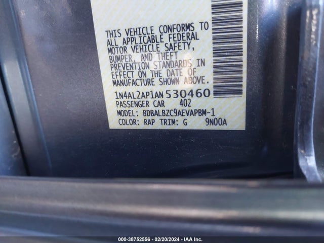 2010 NISSAN ALTIMA 2.5 S VIN: 1N4AL2AP1AN530460