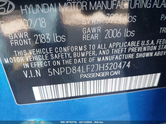 Hyundai Elantra Value Edition 2018 5NPD84LF2JH320474 Image 9