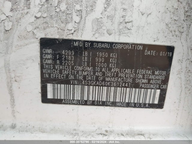 Subaru Impreza 2.0i Premium 2019 4S3GKAD60K3612441 Image 9