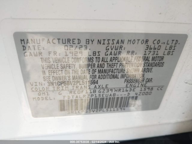 3N1CP5BV2PL511594 Nissan Kicks S Xtronic Cvt