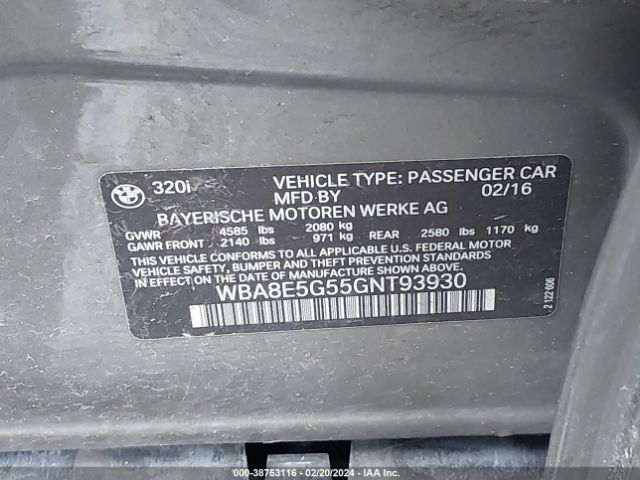 WBA8E5G55GNT93930 BMW 320i Xdrive