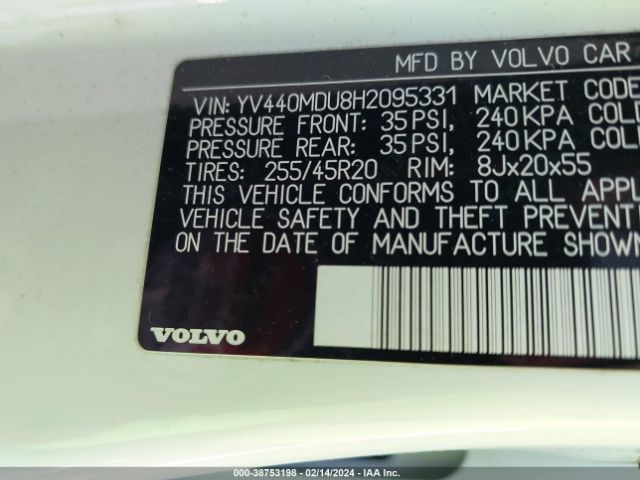 YV440MDU8H2095331 Volvo Xc60 T5 Inscription