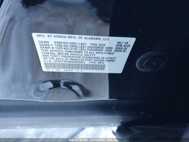 5FNYF8H56KB020824 Honda Passport Ex-l