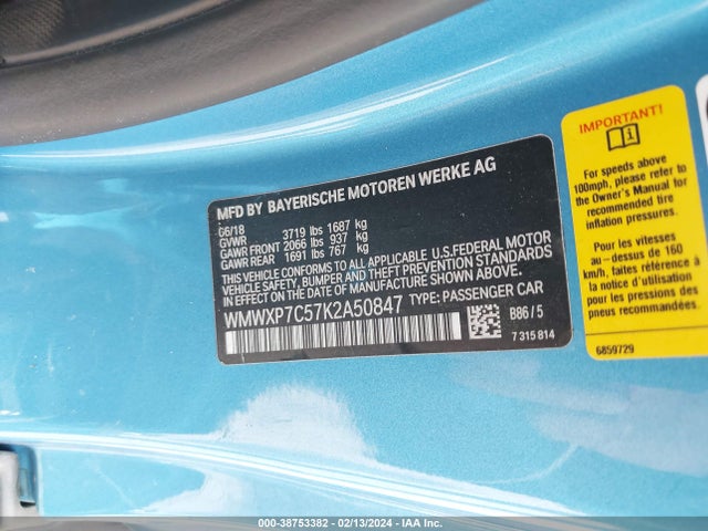 2019 MINI HARDTOP WMWXP7C57K2A50847 Photo 8