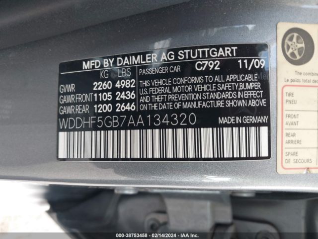 2010 MERCEDES-BENZ E 350 WDDHF5GB7AA134320 Photo 8