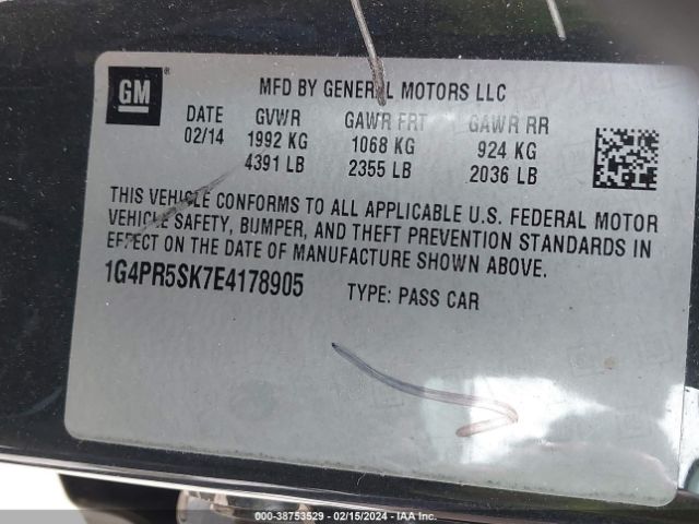 1G4PR5SK7E4178905 Buick Verano Convenience Group