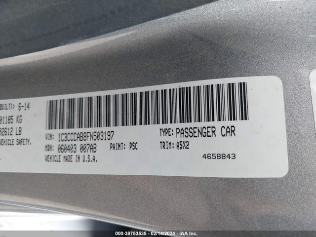 Chrysler 200 Limited 2015 1C3CCCAB8FN503197 Image 9