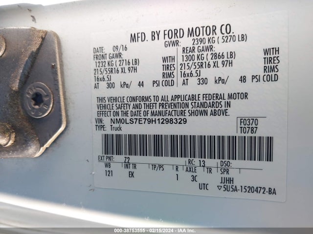 Ford Transit Connect Xl 2017 NM0LS7E79H1298329 Image 9