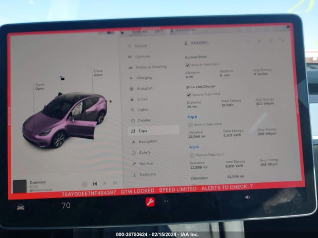 7SAYGDEE7NF484397 Tesla Model Y Long Range Dual Motor All-wheel Drive