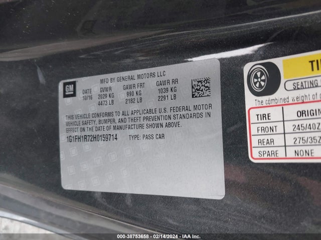 Chevrolet CAMARO 2SS 2017 1G1FH1R72H0159714 Image 9