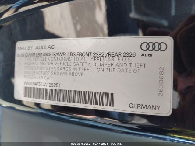 WAUTNAF51JA125251 Audi A5 2.0t Premium