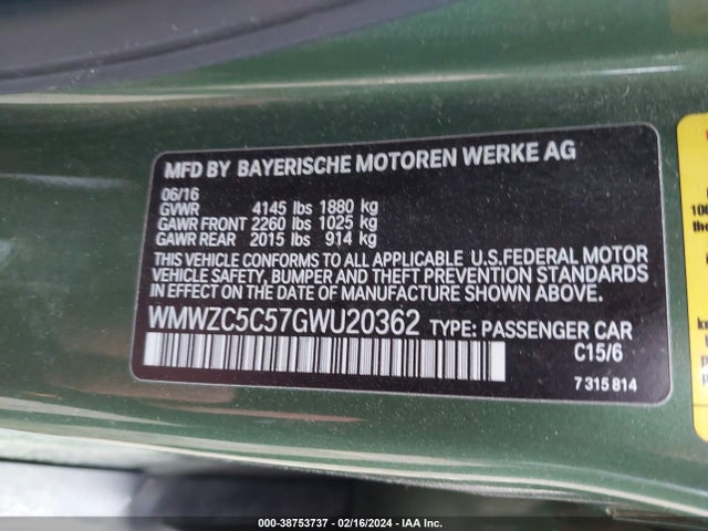 2016 MINI COUNTRYMAN WMWZC5C57GWU20362 Photo 8