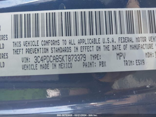 3C4PDCAB5KT873379 Dodge Journey Se Value Package