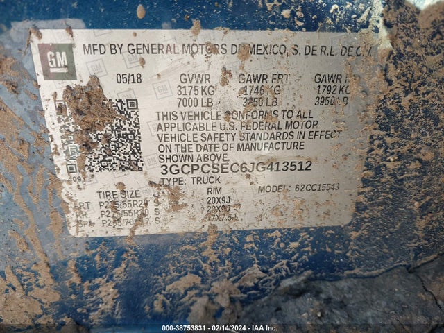 Chevrolet Silverado 1500 1lz 2018 3GCPCSEC6JG413512 Image 9