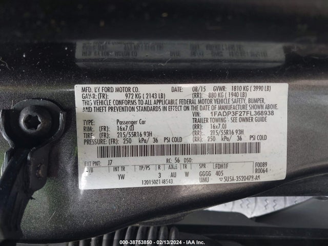 Ford FOCUS SE 2015 1FADP3F27FL368938 Image 9