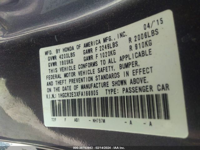 1HGCR2E3XFA166905 Honda ACCORD LX