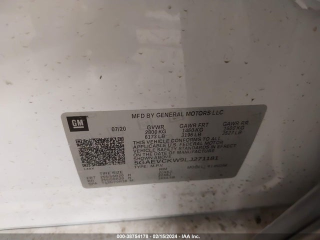 Buick Enclave Awd Avenir 2020 5GAEVCKW9LJ271181 Image 9