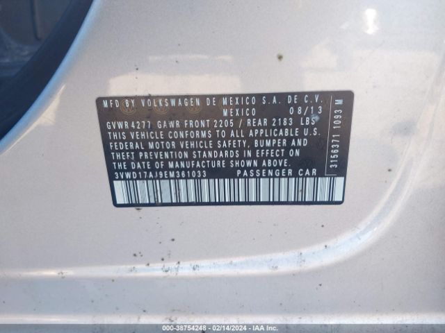 3VWD17AJ9EM361033 Volkswagen Jetta 1.8t Se