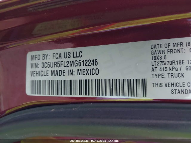 RAM 2500 Laramie  4x4 6'4 Box 2021 3C6UR5FL2MG612246 Image 9