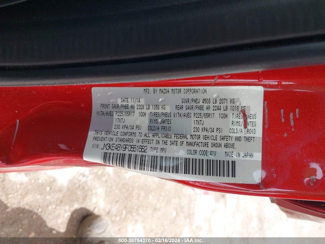 Mazda CX-5 SPORT 2015 JM3KE4BY9F0551662 Image 9