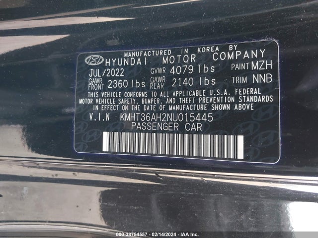 Hyundai VELOSTER N 2022 KMHT36AH2NU015445 Image 9