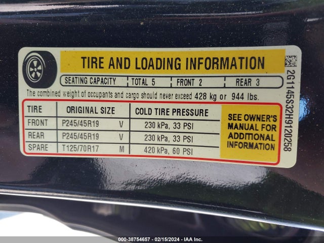 Chevrolet IMPALA 2LZ 2017 2G1145S32H9120258 Image 9
