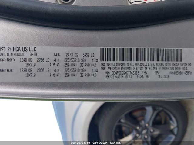 3C4PDCGGXKT746310 Dodge Journey Crossroad