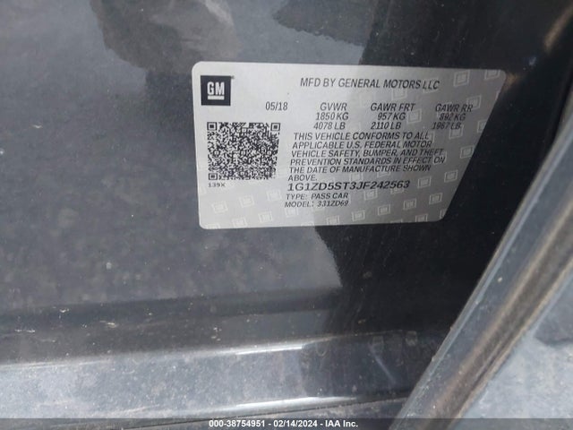 Chevrolet MALIBU LT 2018 1G1ZD5ST3JF242563 Image 9