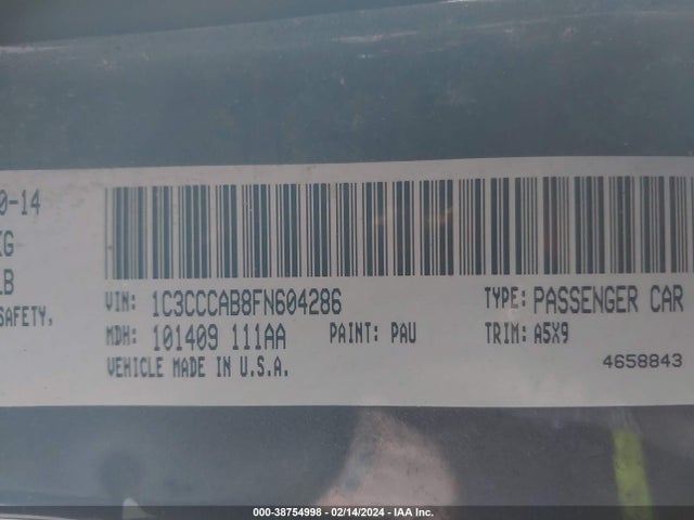 Chrysler 200 Limited 2015 1C3CCCAB8FN604286 Image 9