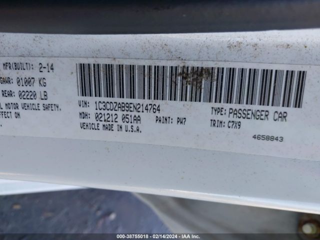 1C3CDZAB9EN214764 Dodge AVENGER SE