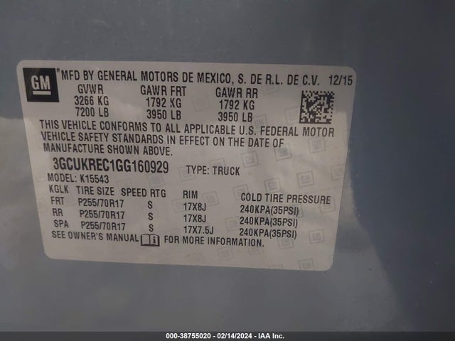 Chevrolet Silverado 1500 1lt 2016 3GCUKREC1GG160929 Image 9